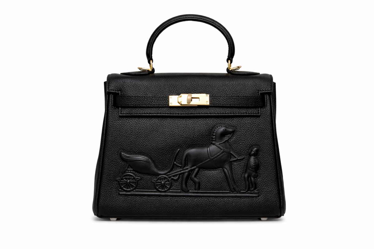 Dámska kabelka Hermès Birkin Style Bag – Koňaková Pštrosia Koža (Zlatý Kovový Doplnok)