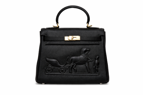 Dámska kabelka Hermès Birkin Style Bag – Koňaková Pštrosia Koža (Zlatý Kovový Doplnok)
