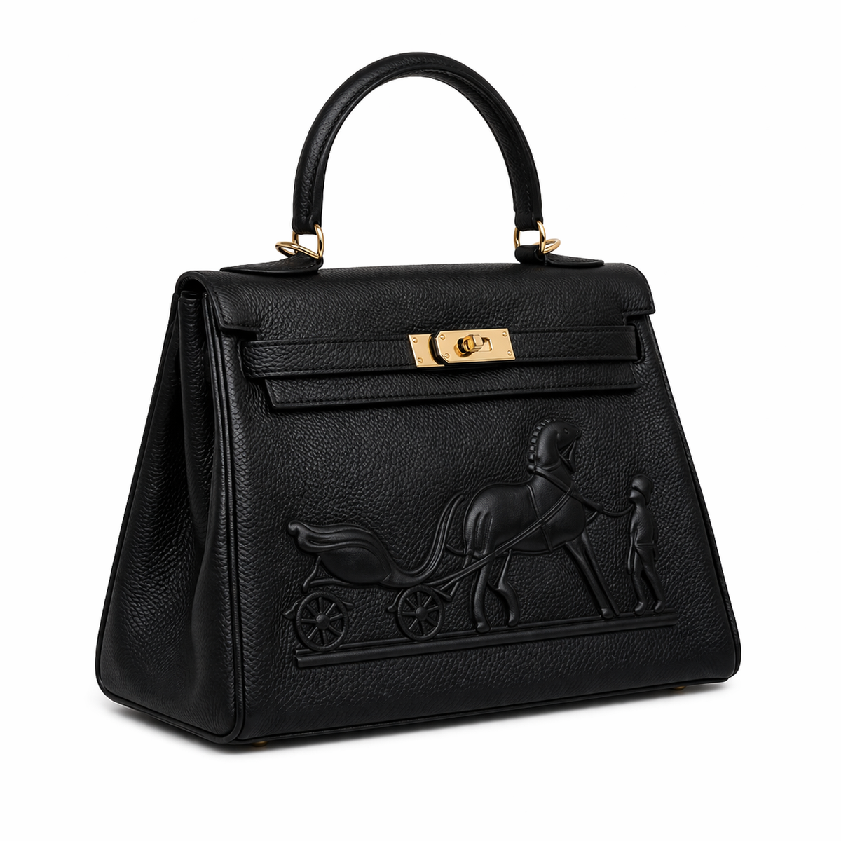 Dámska kabelka Hermès Birkin Style Bag – Koňaková Pštrosia Koža (Zlatý Kovový Doplnok)