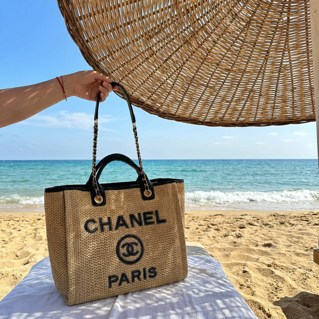Chanel – Луксозна дамска плажна чанта с несесер