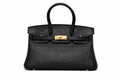 Дамска чанта Hermès Birkin Style Bag – Black Ostrich Leather (Gold Hardware)