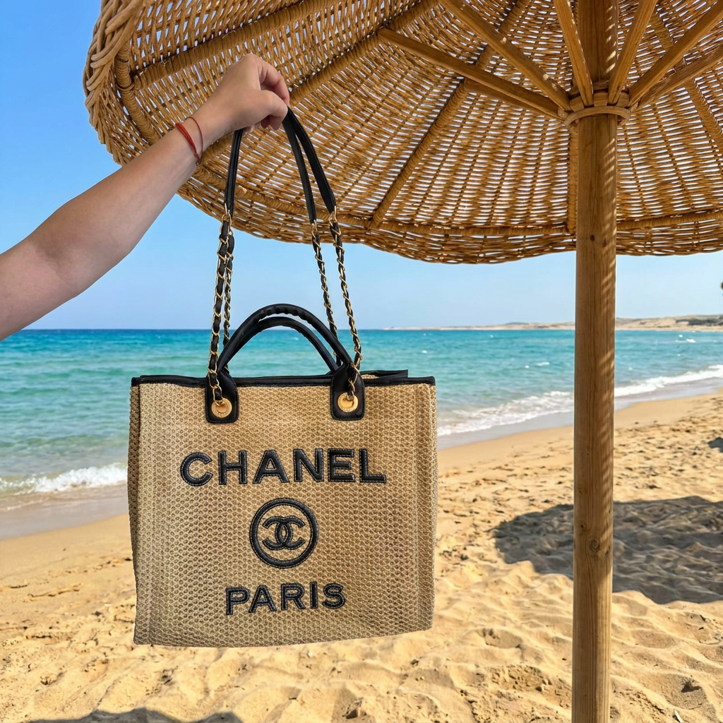 Chanel – Луксозна дамска плажна чанта с несесер