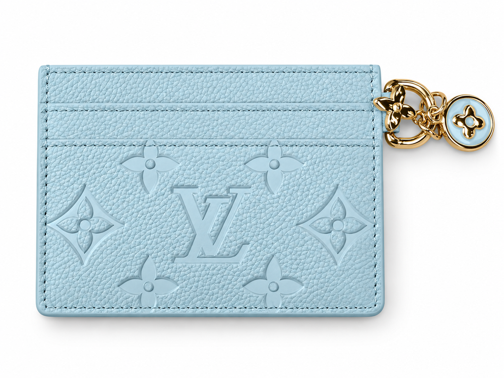 Dámsky držiak na karty Louis Vuitton Monogram Empreinte Card Holder with Charm – Pink