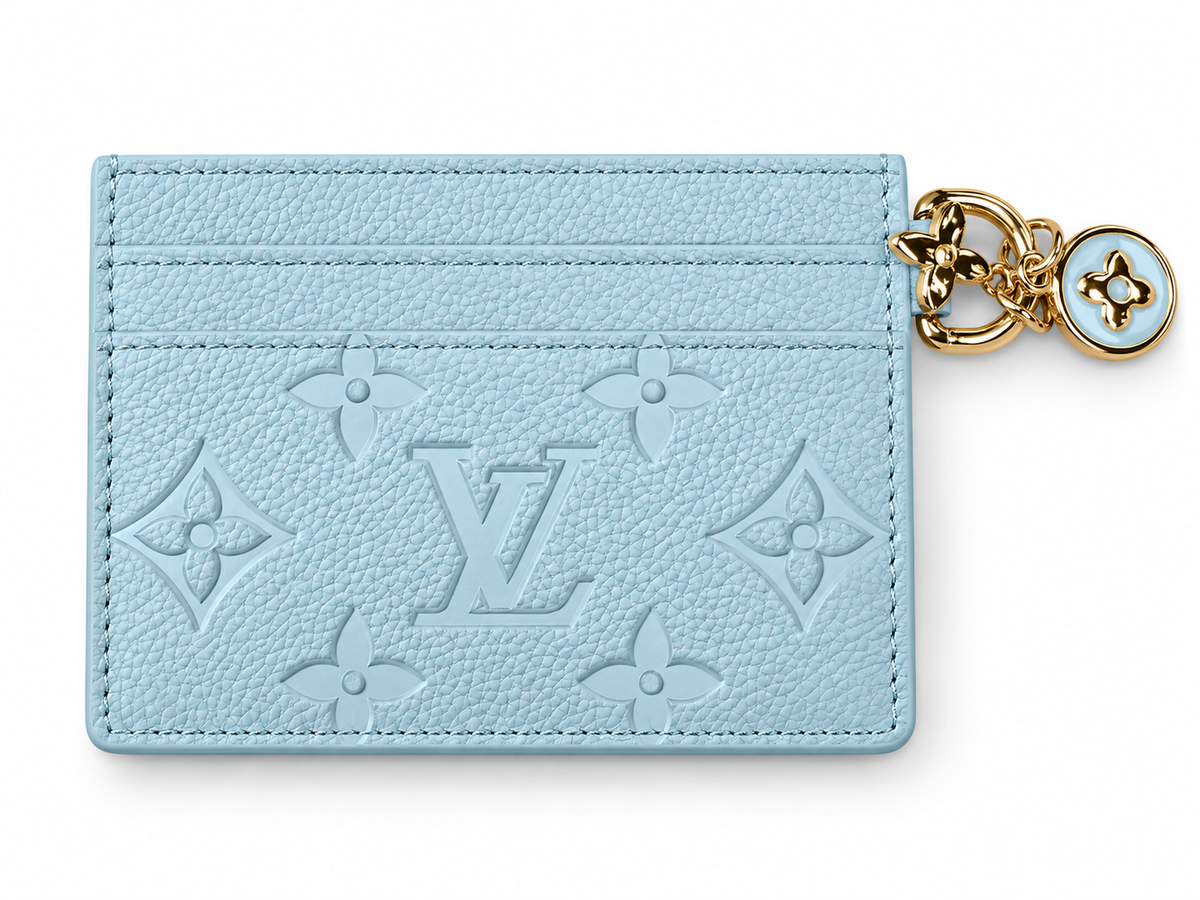 Dámsky držiak na karty Louis Vuitton Monogram Empreinte Card Holder with Charm – Pink