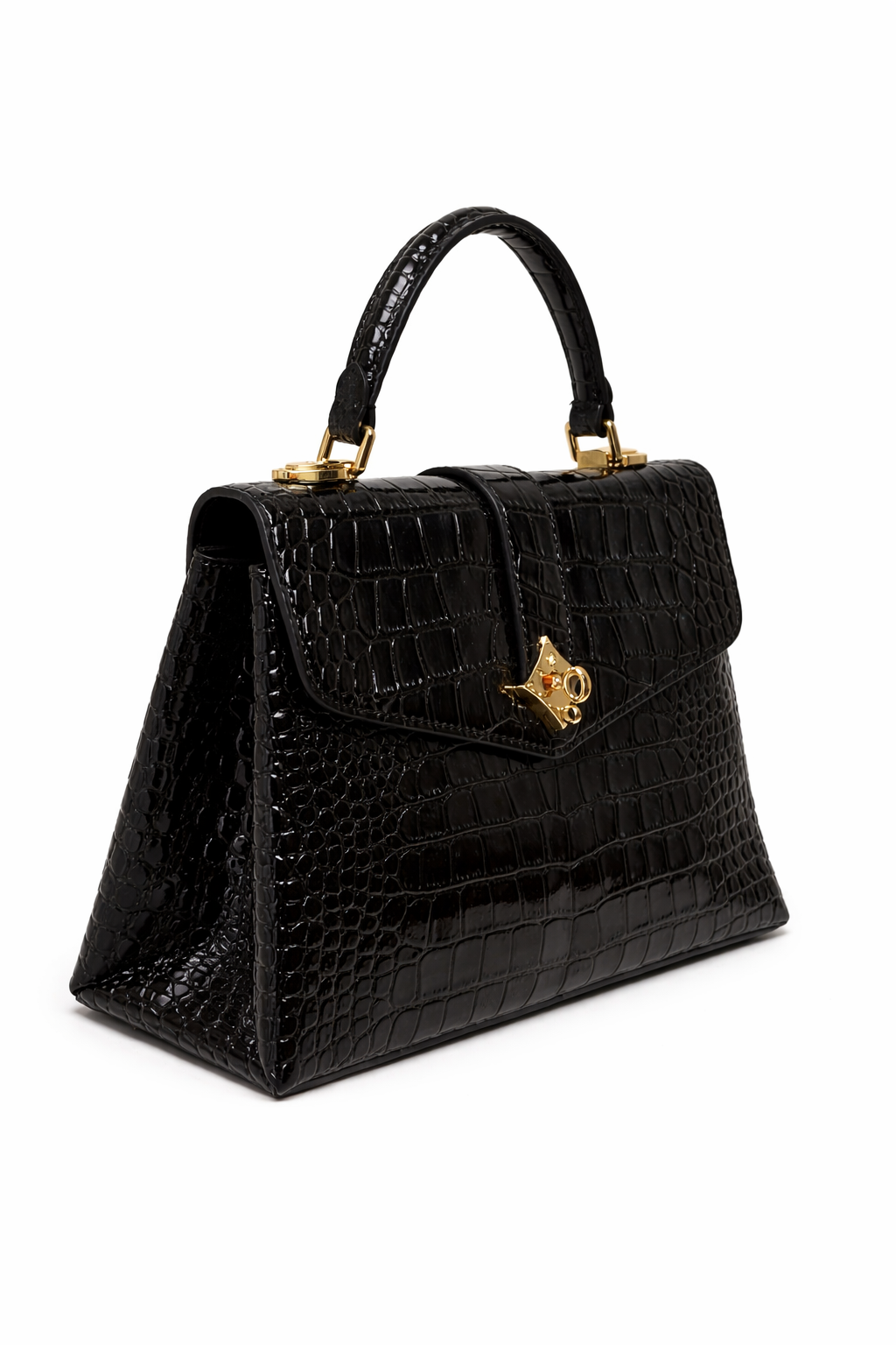 Дамска чанта Louis Vuitton – Croco Effect Top Handle Bag Black