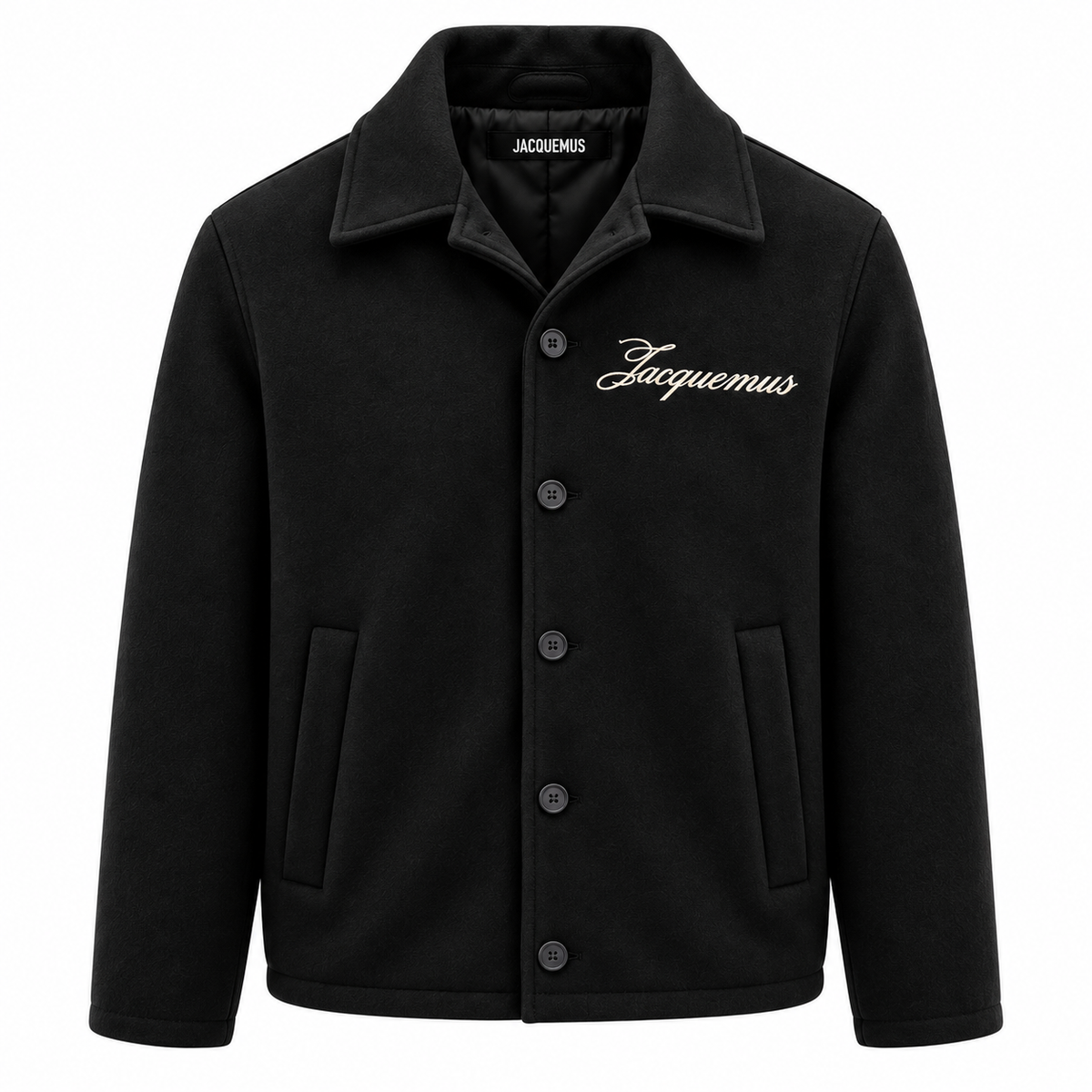 Мъжко яке Jacquemus в черно с бродирано лого