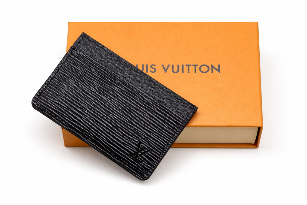 Pánsky držiak na karty Louis Vuitton Epi Leather Card Holder – čierny