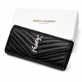 Дамски  портфейл Saint Laurent Cassandre Matelassé Envelope Wallet – Black