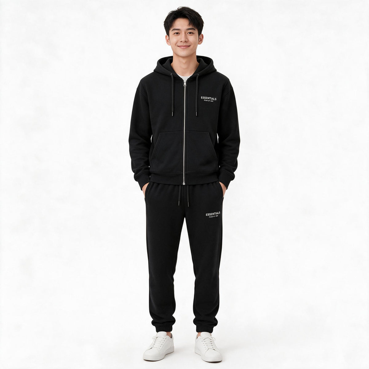 Мъжки спортен комплект Essentials Fear of God – черен