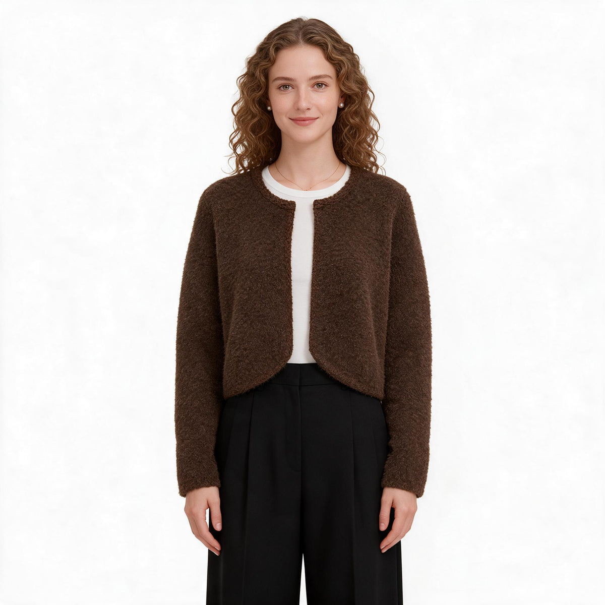 Дамска пухкава жилетка Miu Miu –  кафява