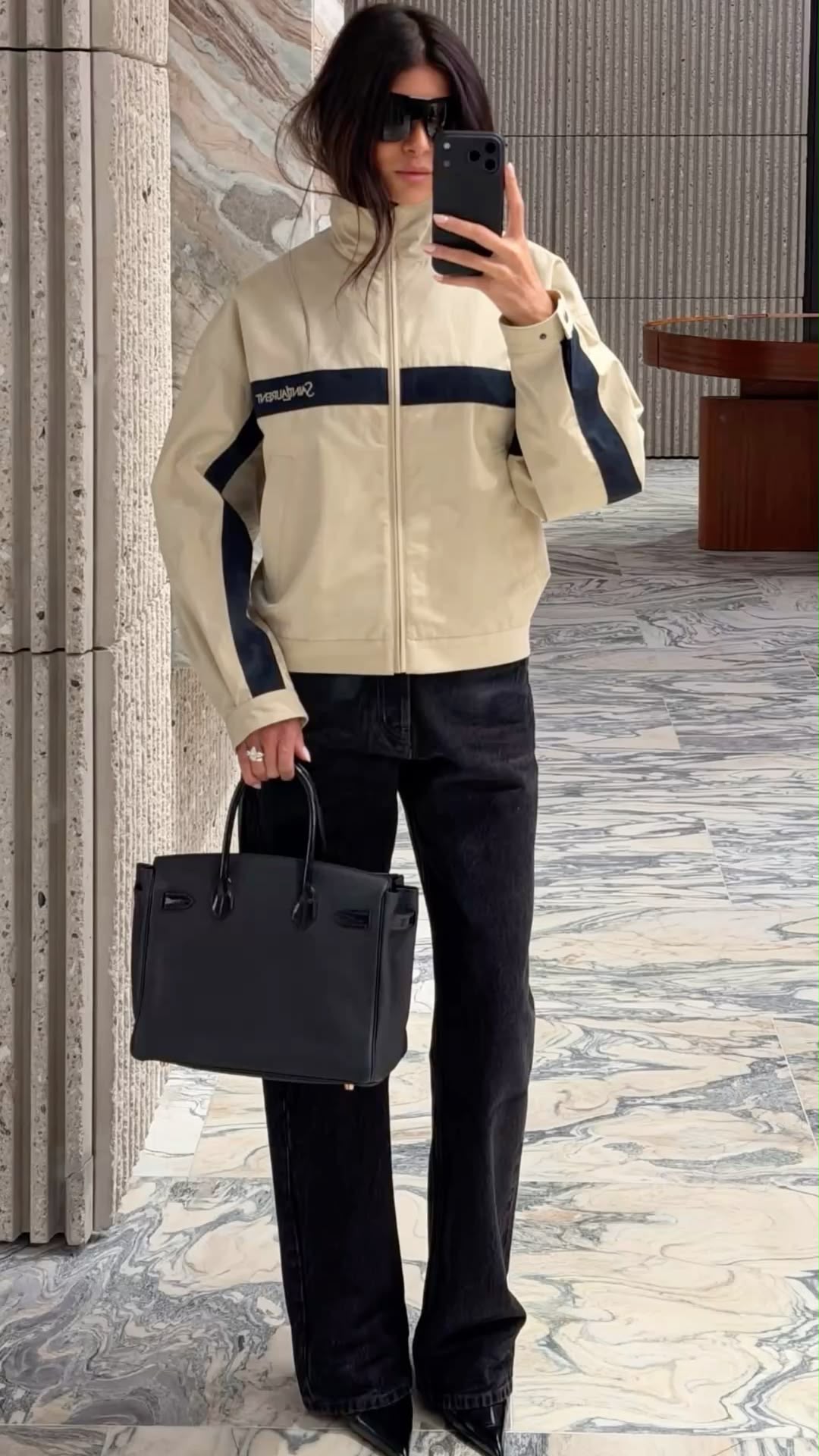 Дамско яке YSL в бежово и тъмносиньо